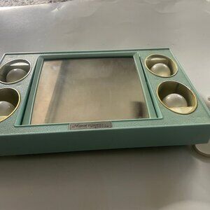 Vintage  "Mirror of Lightly"  Petite Dual Sided Mirror with Light Bulbs.